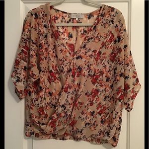 Nordstrom Wayf faux wrap floral top